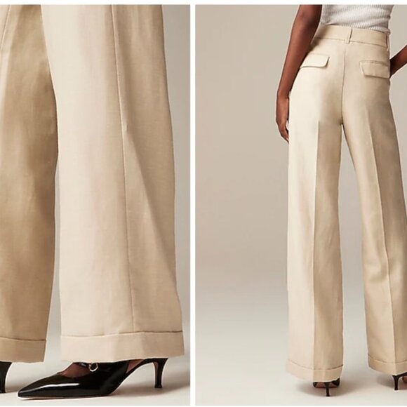 J. Crew Linen Tropical Weight Linen /Wool Blend Alexander Pant Size 2 NWT - Picture 2 of 4